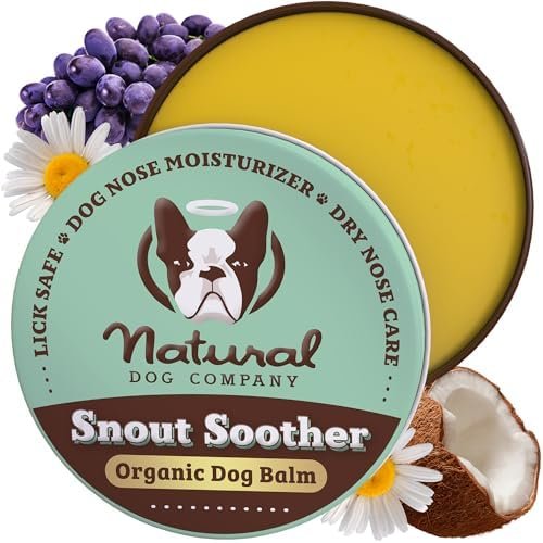 Natural Dog Company Snout Soother Balm (1 oz) for Dry, Cracked Noses, All-Natural, Lick-Safe, Soothing Nose Balm with Moistur