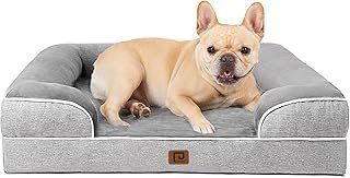 EHEYCIGA Orthopedic Dog Bed for Medium Dogs, Waterproof Memory Foam Medium Dog Beds with Sides, Non-Slip Bottom and Egg-Cr...